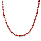 Roter Achat, Glas Halskette, flexibel, 316L Edelstahl 85.00 ct