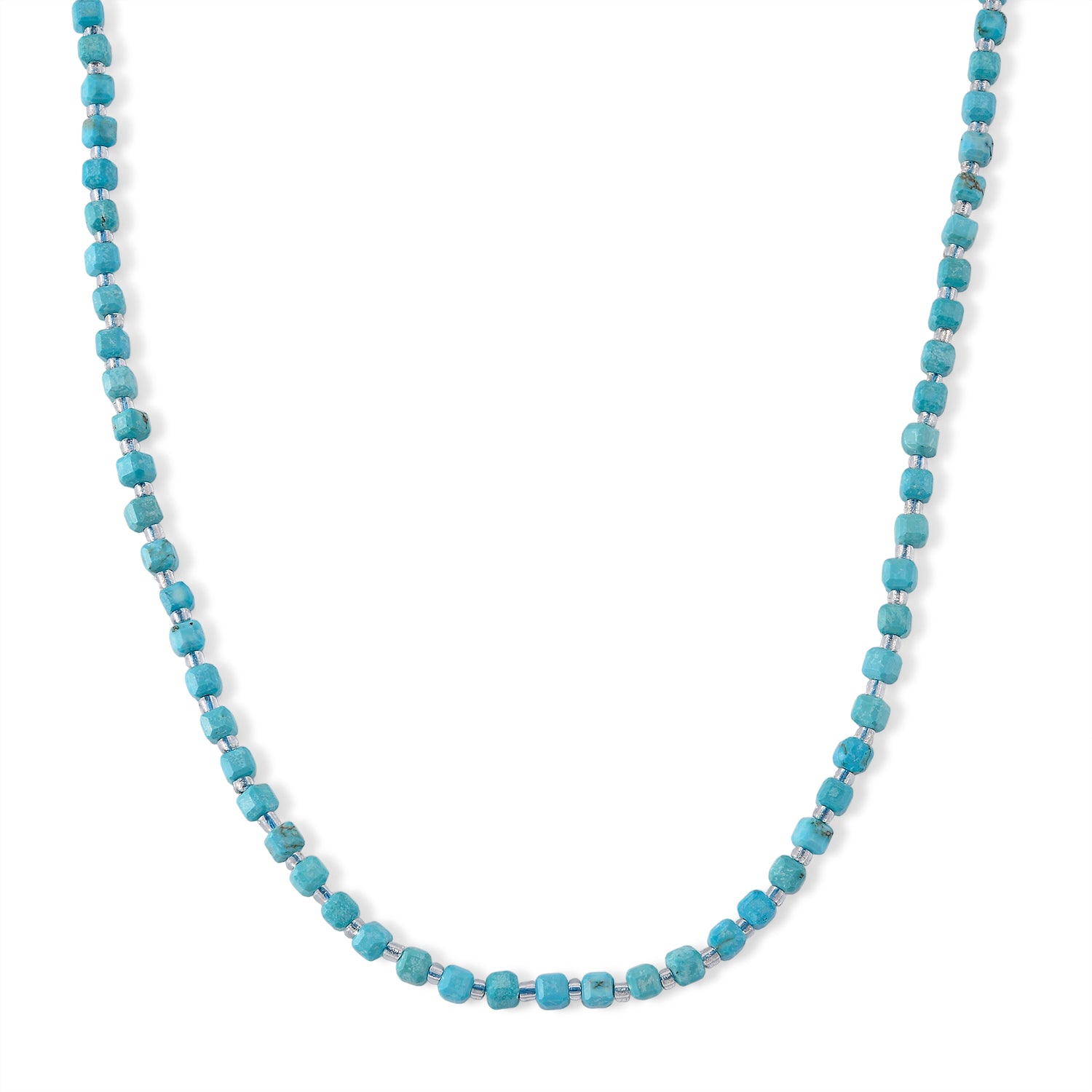 Blauer Howlit, Glas Halskette, flexibel, 316L Edelstahl 85.00 ct