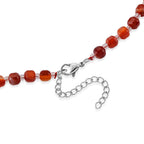 Karneol, Glas Halskette, flexibel, 316L Edelstahl 85.00 ct