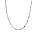 Weißer Howlit, Glas Halskette, flexibel, 316L Edelstahl 85.00 ct