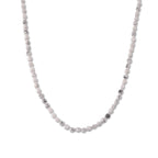 Weißer Howlit, Glas Halskette, flexibel, 316L Edelstahl 85.00 ct