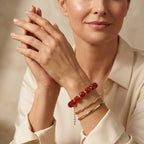 Roter Achat, Glas Armband, flexibel, 316L Edelstahl 58.00 ct