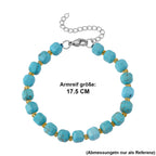 Blauer Howlit, Glas Armband, flexibel, 316L Edelstahl 58.00 ct