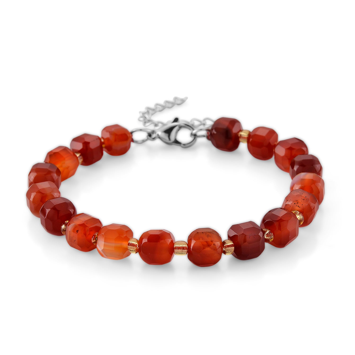Karneol, Glas Armband, flexibel, 316L Edelstahl 58.00 ct