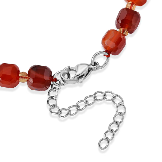 Karneol, Glas Armband, flexibel, 316L Edelstahl 58.00 ct