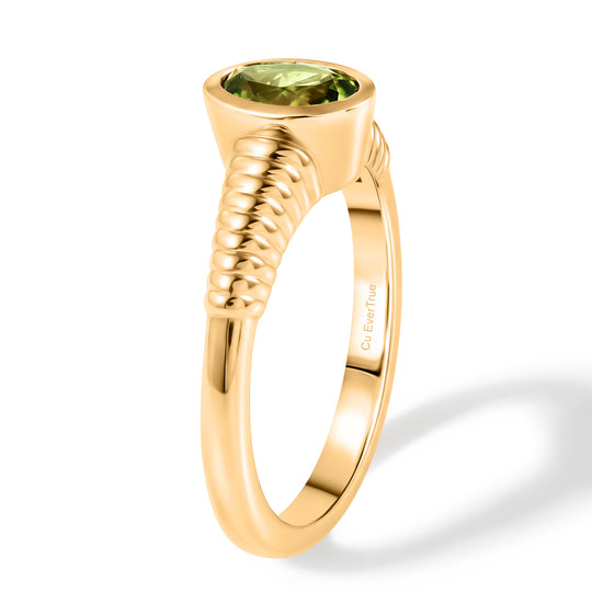 EVER TRUE Natürlicher Peridot Ring 950 Kupfer (Größe 21.00) ca. 0.85 ct