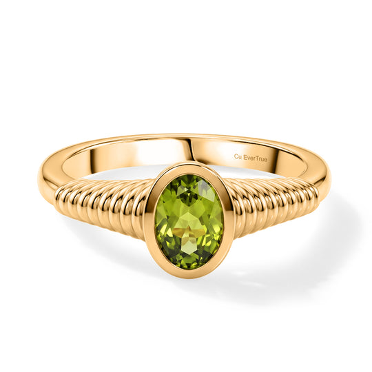 EVER TRUE Natürlicher Peridot Ring 950 Kupfer (Größe 21.00) ca. 0.85 ct