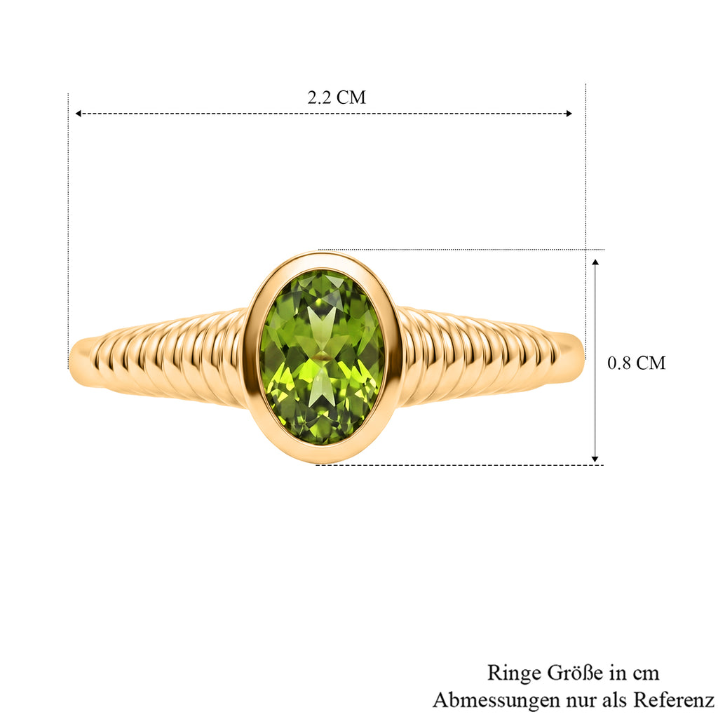 EVER TRUE Natürlicher Peridot Ring 950 Kupfer (Größe 17.00) ca. 0.85 ct