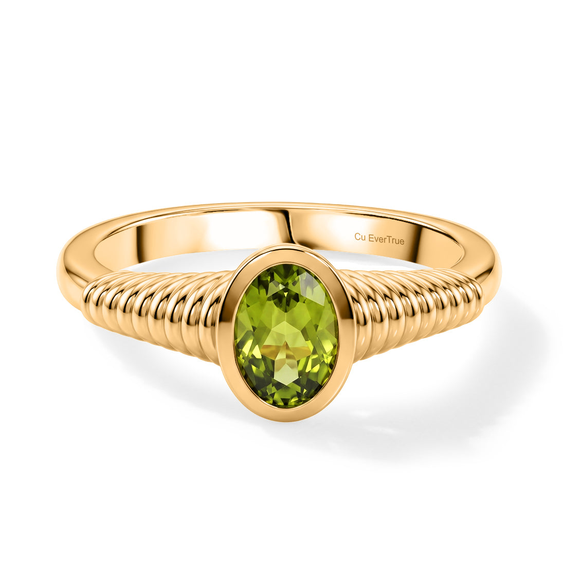 EVER TRUE Natürlicher Peridot Ring 950 Kupfer (Größe 17.00) ca. 0.85 ct