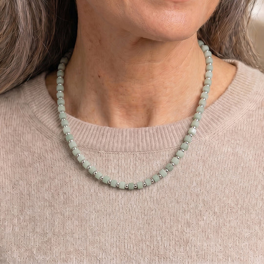 Grüner Aventurin Halskette, flexibel, Reine Legierung ca. 25.00 ct