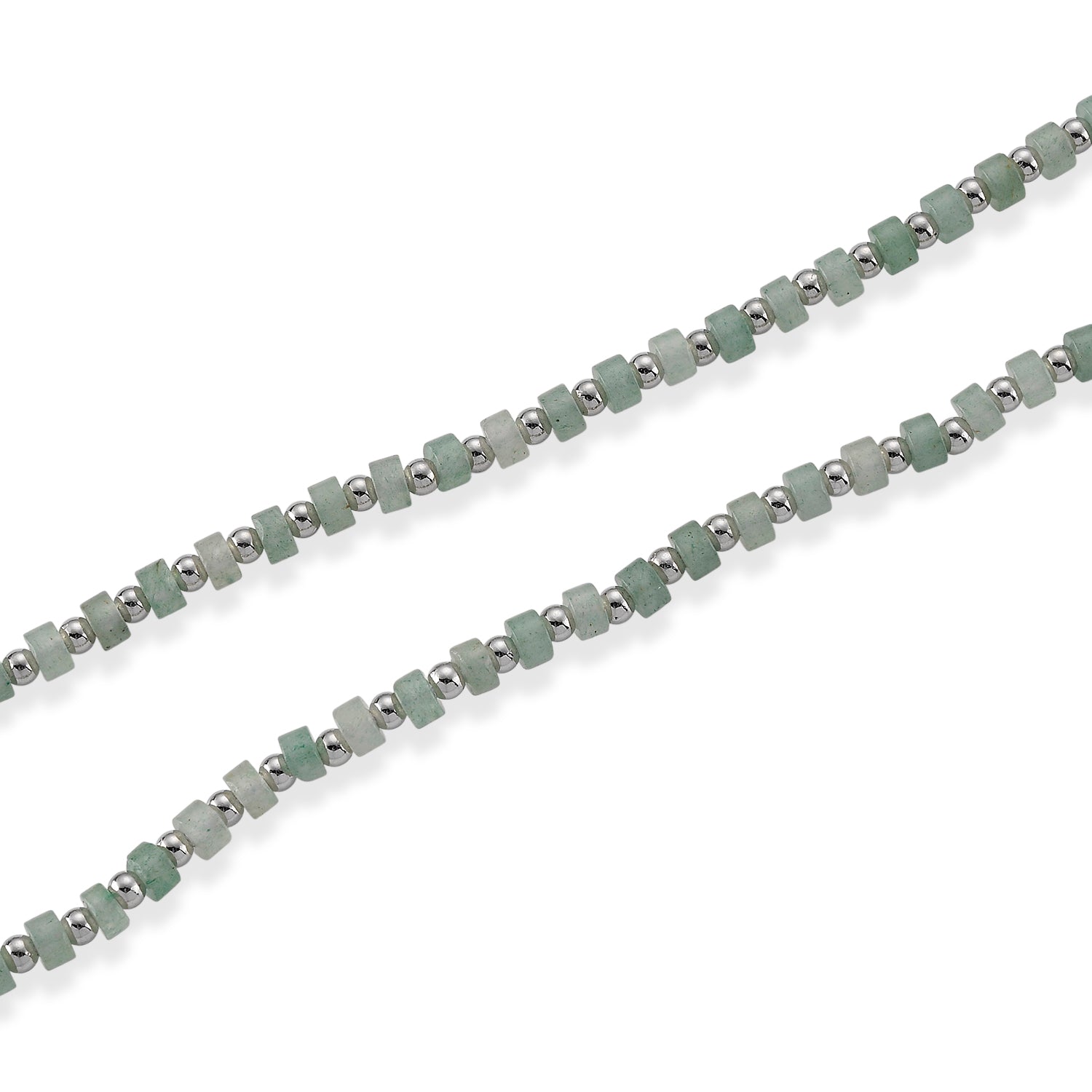 Grüner Aventurin Halskette, flexibel, Reine Legierung ca. 25.00 ct