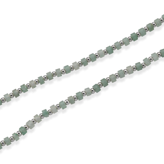 Grüner Aventurin Halskette, flexibel, Reine Legierung ca. 25.00 ct