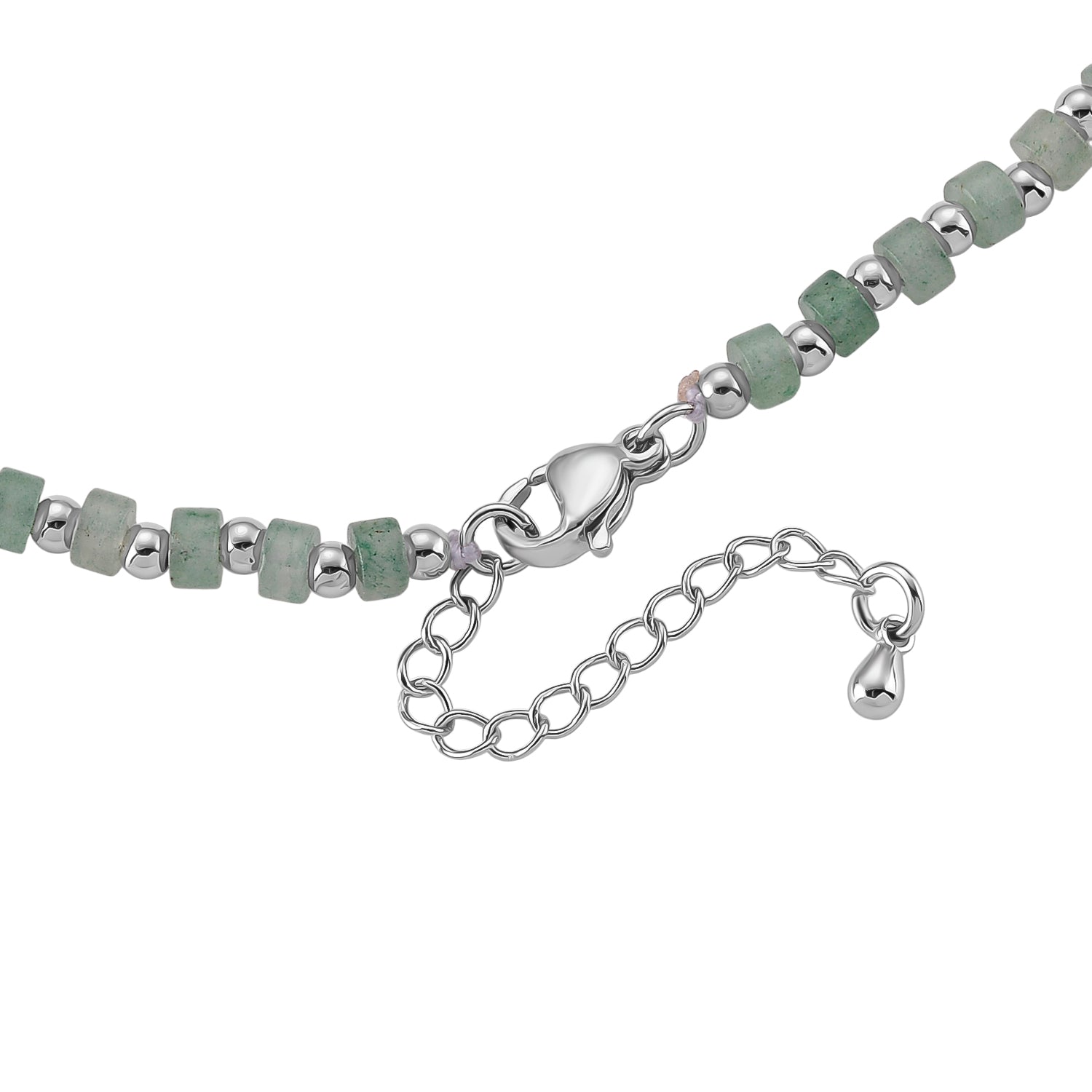 Grüner Aventurin Halskette, flexibel, Reine Legierung ca. 25.00 ct