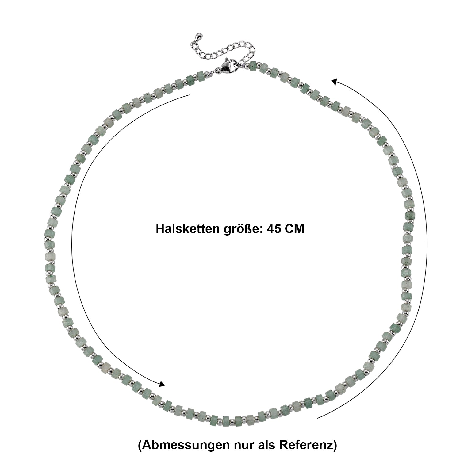 Grüner Aventurin Halskette, flexibel, Reine Legierung ca. 25.00 ct