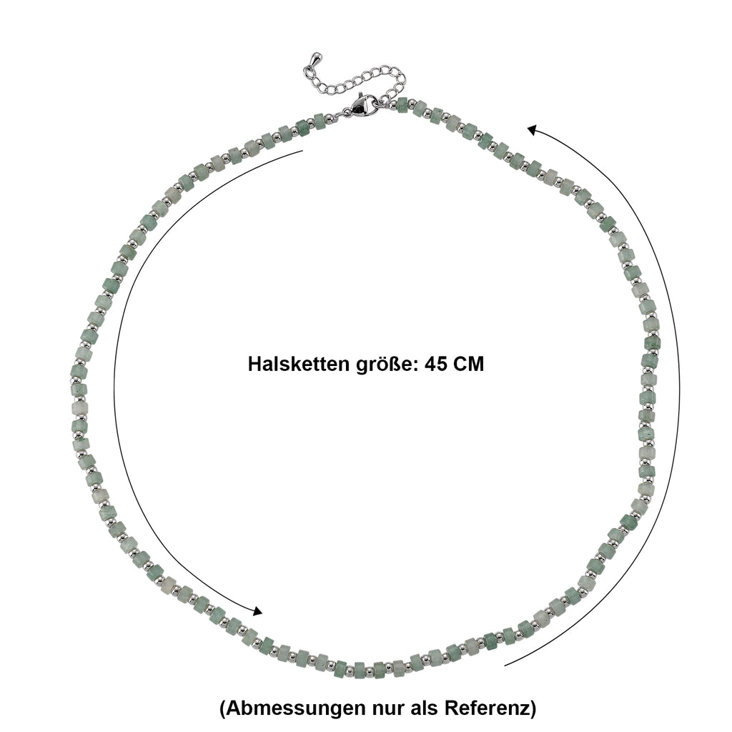 Grüner Aventurin Halskette, flexibel, Reine Legierung ca. 25.00 ct