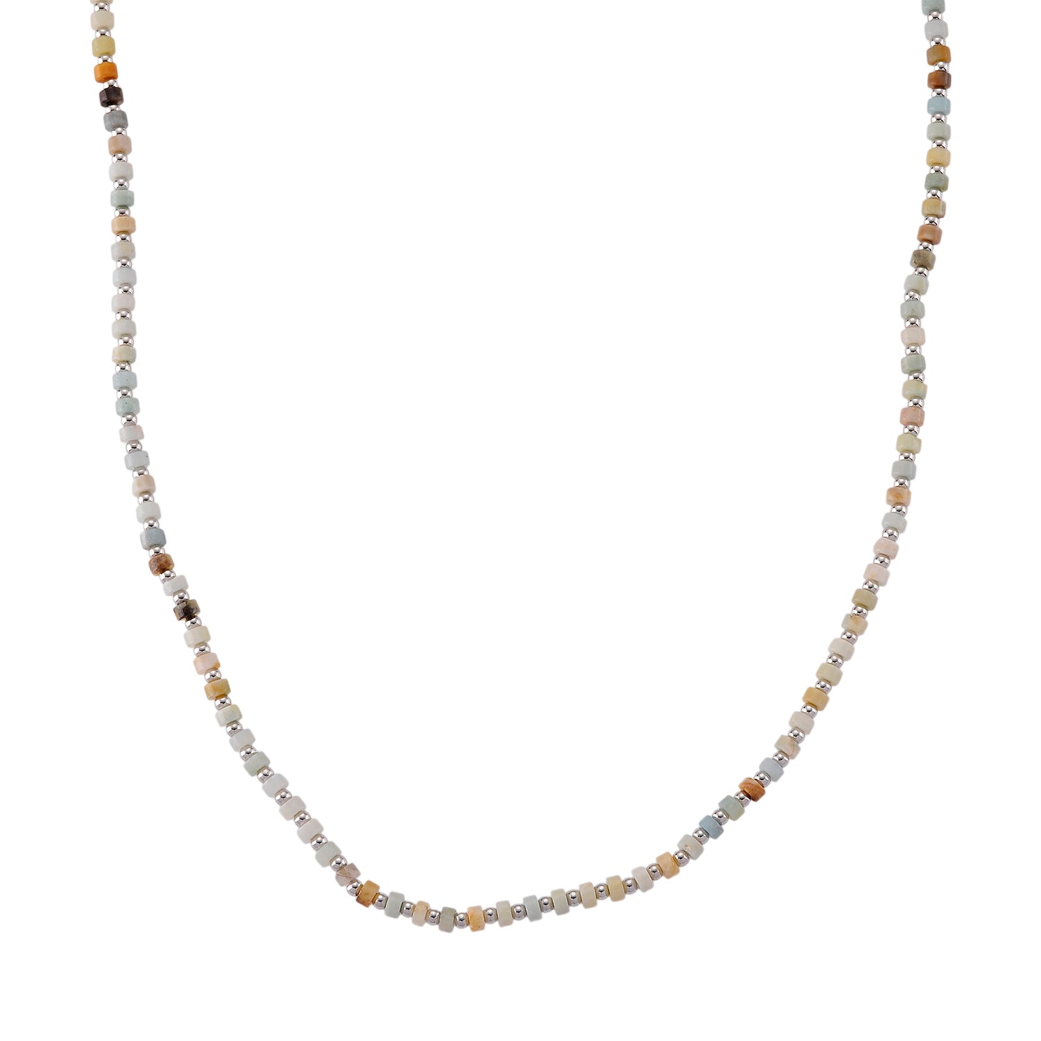 Mehrfarbiger Amazonit Halskette, flexibel, Reine Legierung ca. 25.00 ct