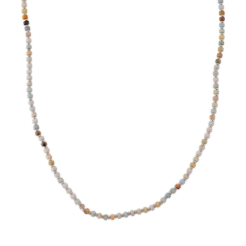Mehrfarbiger Amazonit Halskette, flexibel, Reine Legierung ca. 25.00 ct