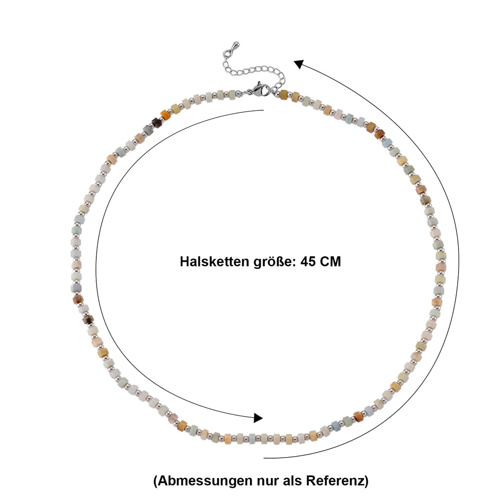 Mehrfarbiger Amazonit Halskette, flexibel, Reine Legierung ca. 25.00 ct