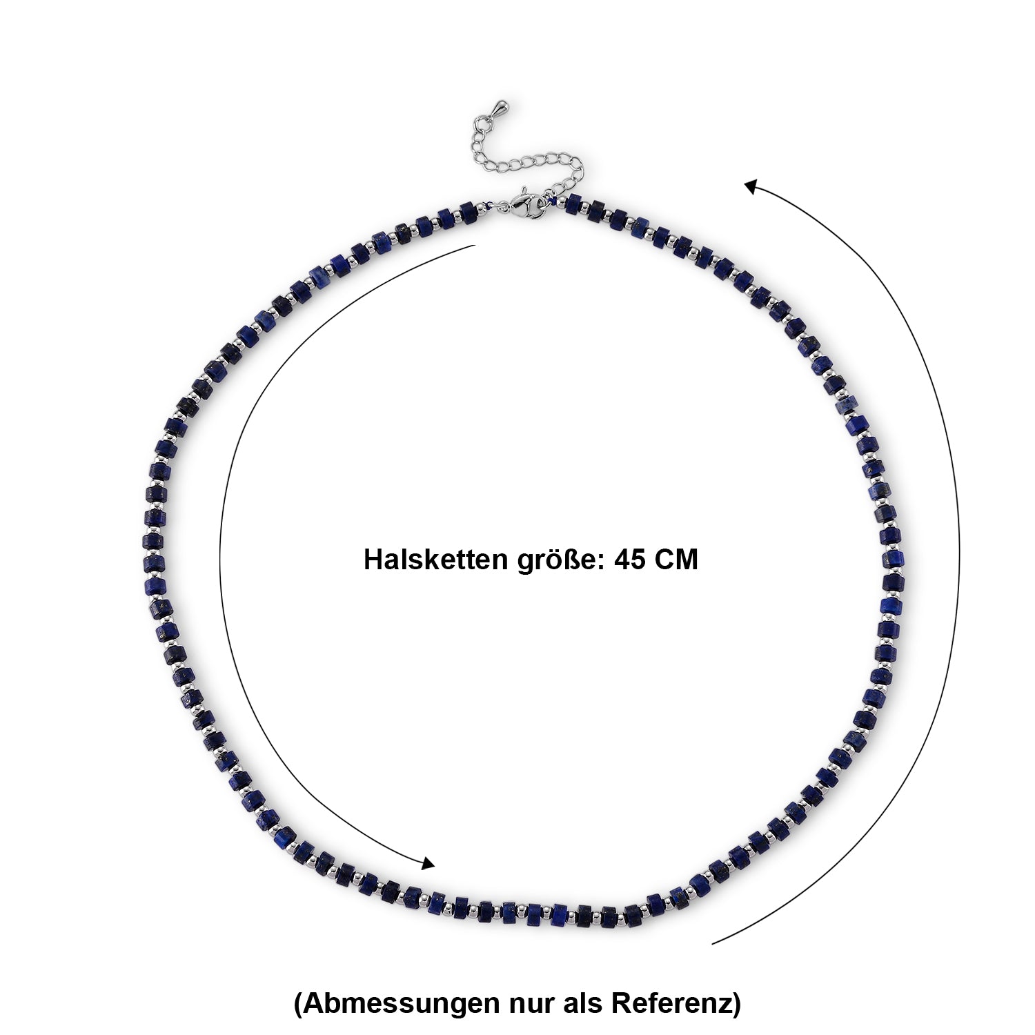 Lapislazuli Halskette, flexibel, Reine Legierung ca. 25.00 ct