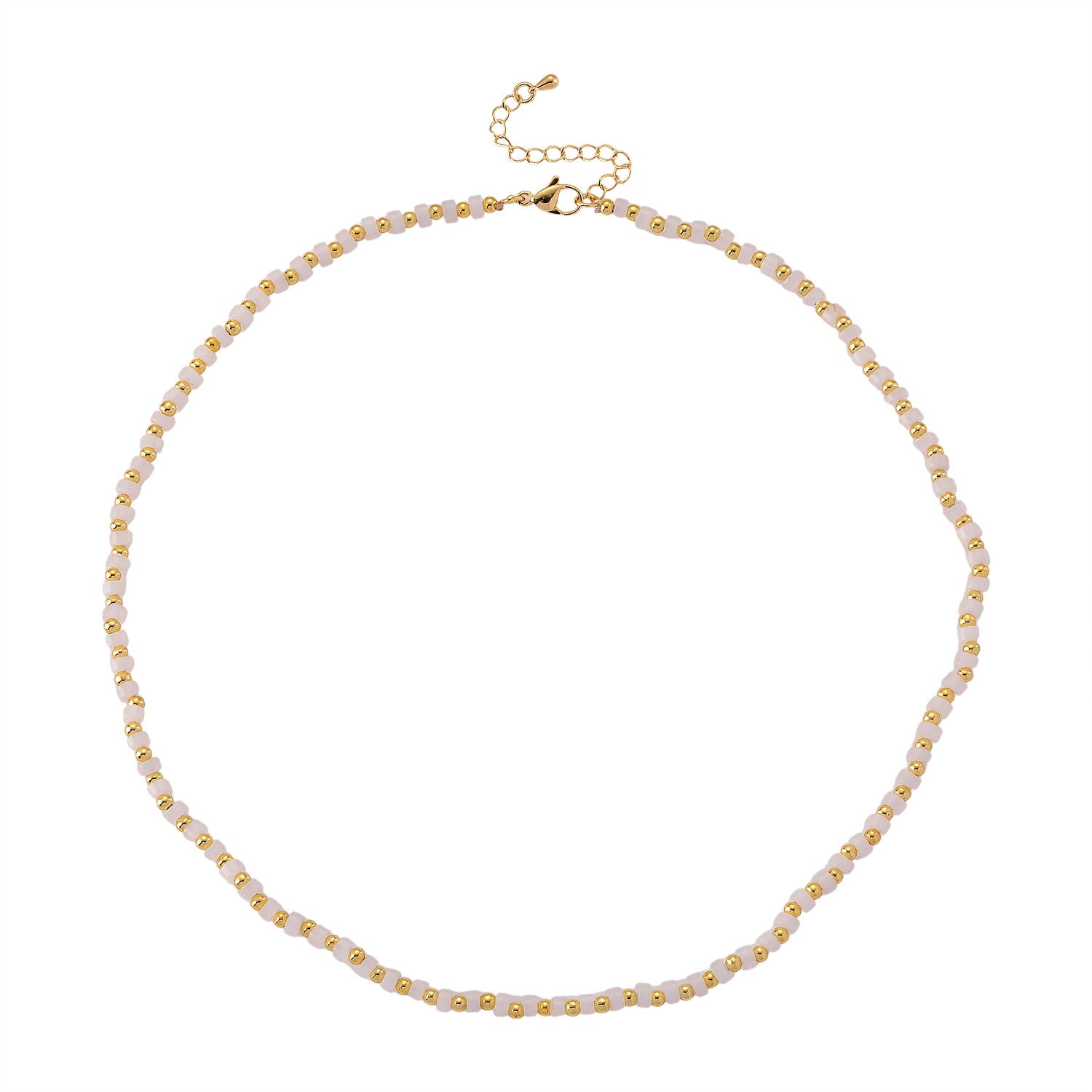 Weißer Kristall Halskette, flexibel, Reine Legierung Vergoldet 25.00 ct