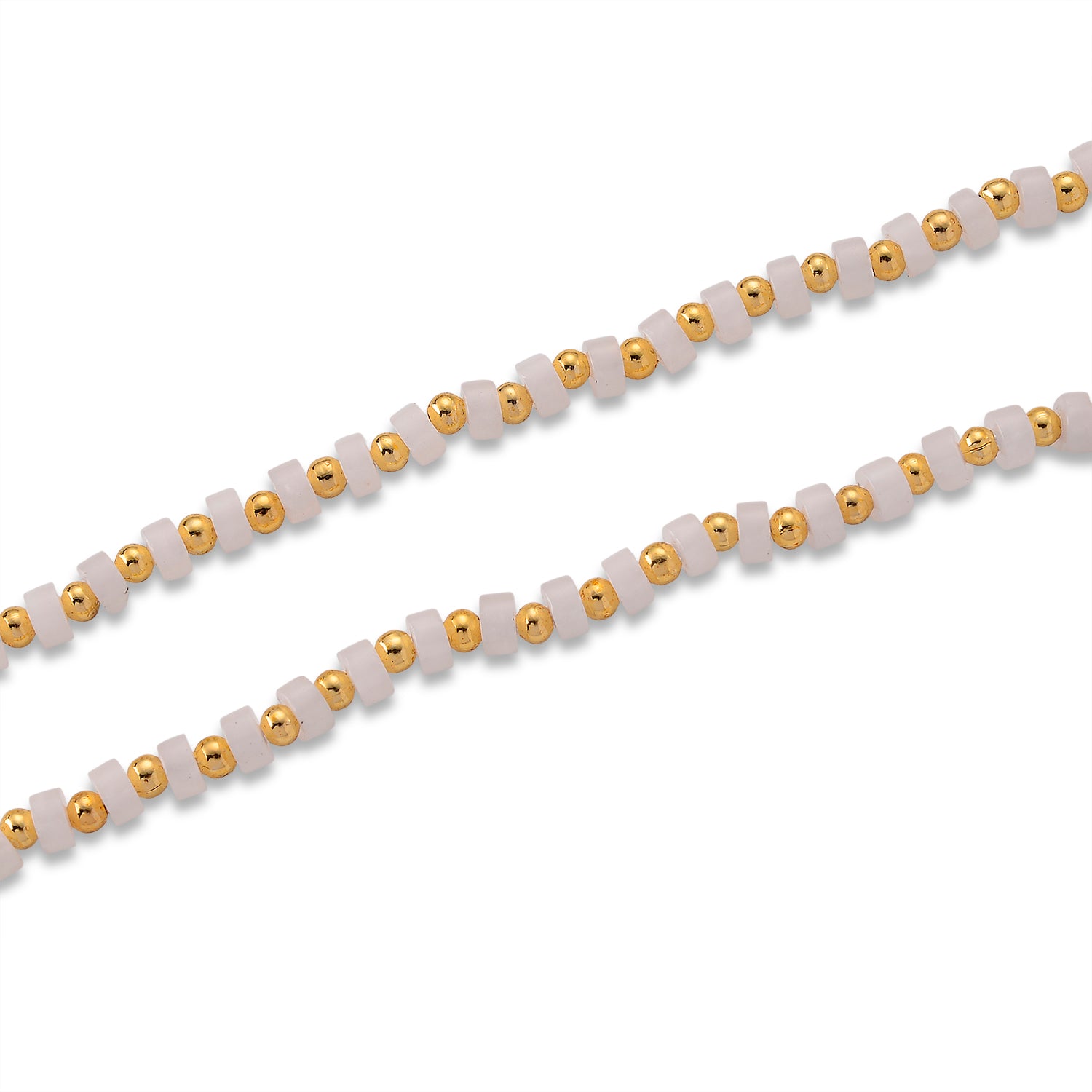 Weißer Kristall Halskette, flexibel, Reine Legierung Vergoldet 25.00 ct