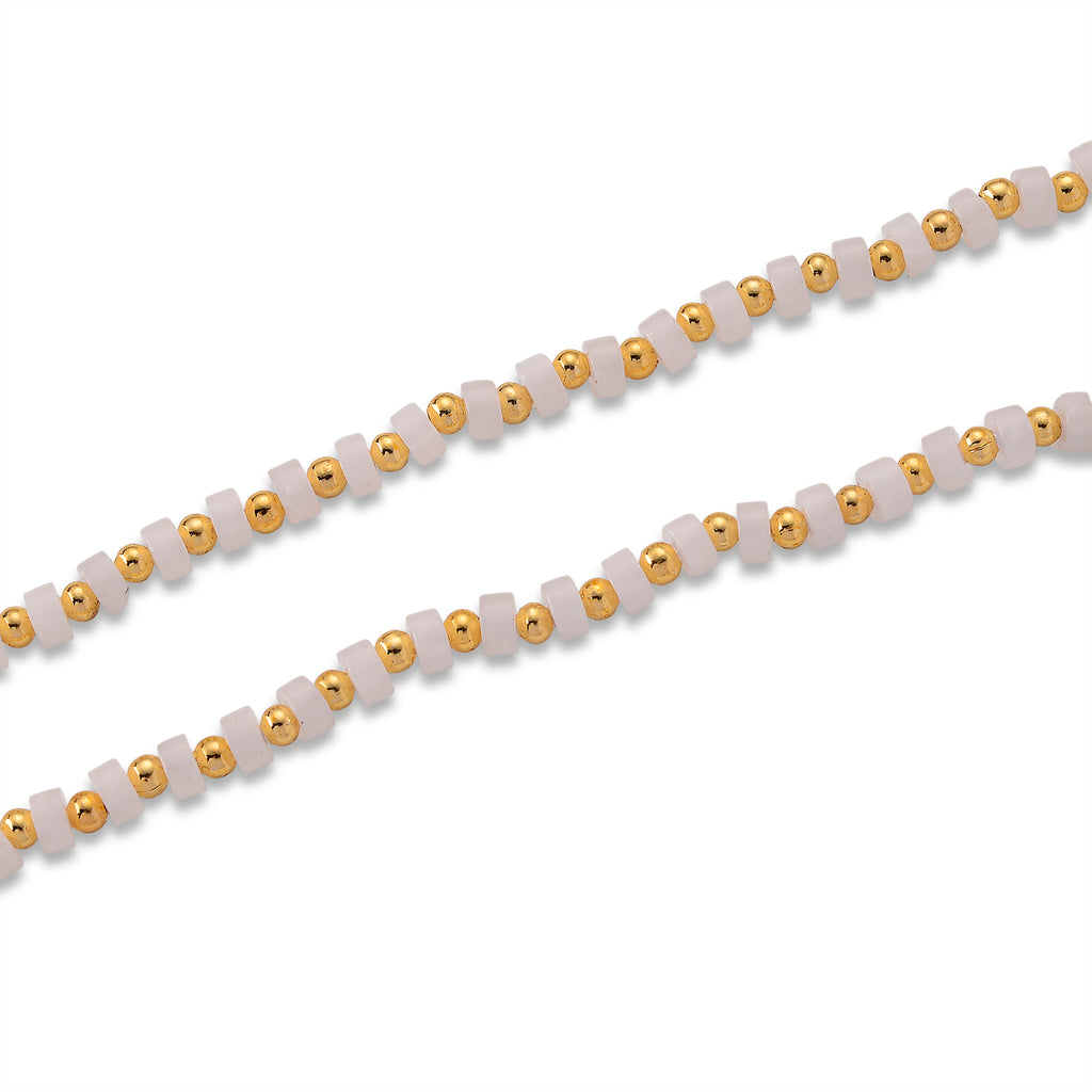 Weißer Kristall Halskette, flexibel, Reine Legierung Vergoldet 25.00 ct