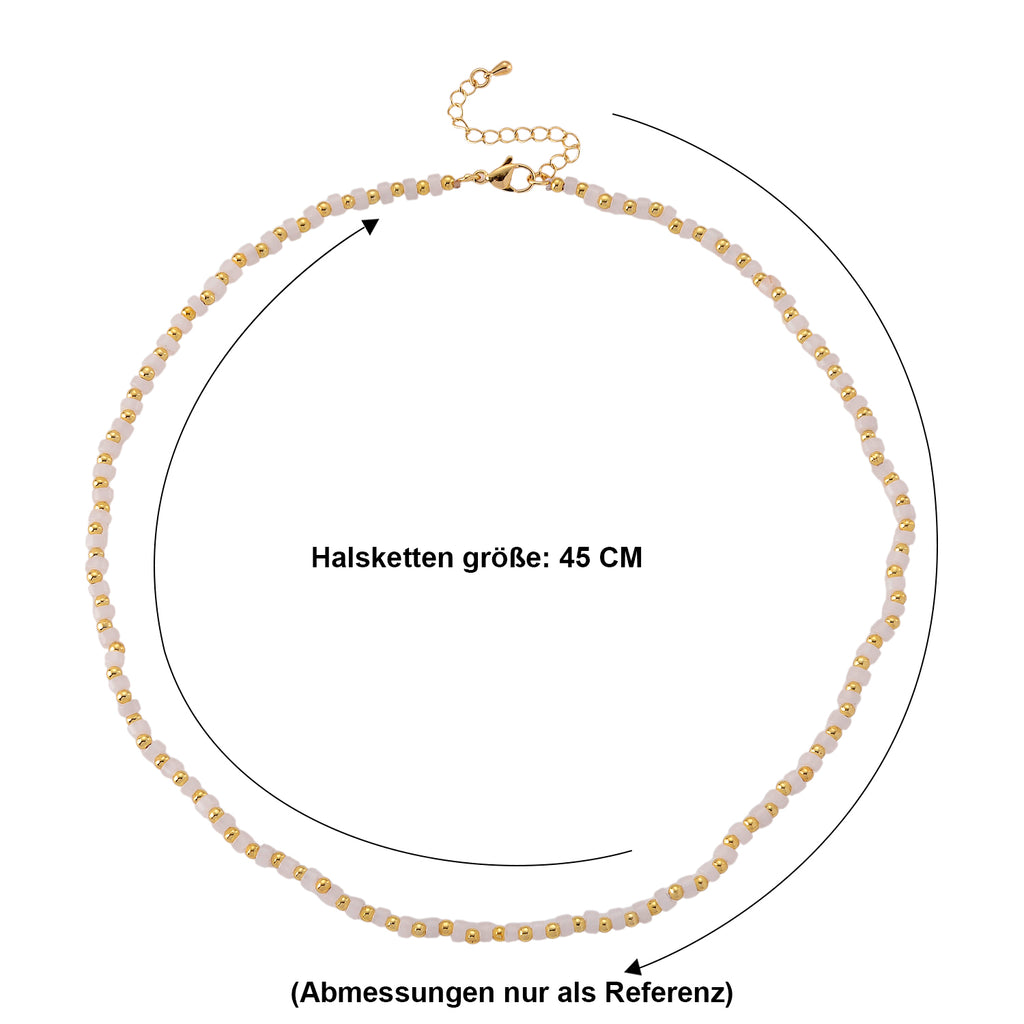Weißer Kristall Halskette, flexibel, Reine Legierung Vergoldet 25.00 ct