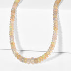 D'Joy AAA Natürlicher, äthiopischer Welo Opal Halskette ca. 45 cm 925 Silber Rhodiniert ca. 78,00 ct.