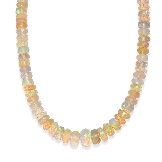 D'Joy AAA Natürlicher, äthiopischer Welo Opal Halskette ca. 45 cm 925 Silber Rhodiniert ca. 78,00 ct.