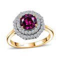 LUXURIANT DIAMOND - AAA Radiant Ember Granat, Lab Grown Diamant Ring 417 Gold (Größe 18.00) ca. 2,00 ct