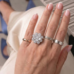 Weißer Zirkonia Ring Nickelfreies Messing, flexible, (Größe 17.00-19.00)