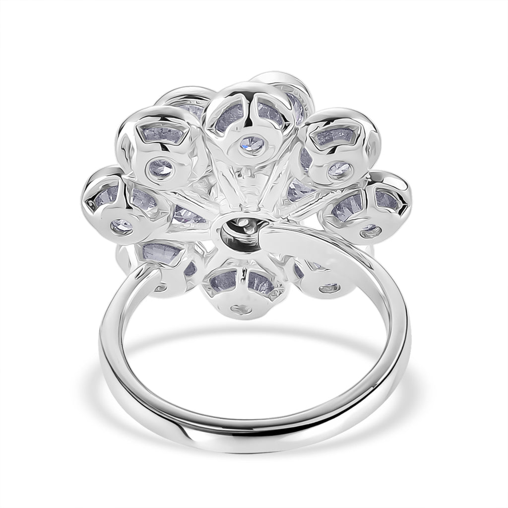 Weißer Zirkonia Ring Nickelfreies Messing, flexible, (Größe 17.00-19.00)