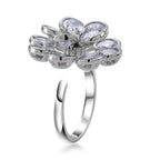 Weißer Zirkonia Ring Nickelfreies Messing, flexible, (Größe 18.00-20.00)