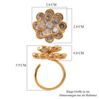 Weißer Zirkonia Ring Nickelfreies Messing, flexible, Goldfarben, (Größe 18.00-20.00)