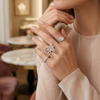 Weißer Zirkonia Ring Nickelfreies Messing, flexible, (Größe 17.00-20.00)
