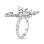 Weißer Zirkonia Ring Nickelfreies Messing, flexible, (Größe 17.00-20.00)