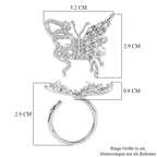 Weißer Zirkonia Ring Nickelfreies Messing, flexible, (Größe 17.00-20.00)