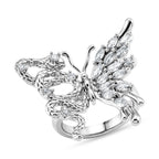 Weißer Zirkonia Ring Nickelfreies Messing, flexible, (Größe 17.00-20.00)
