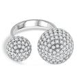 Weißer Zirkonia Ring Nickelfreies Messing, flexibel, Silberfarben, (Größe 18.00-20.00)