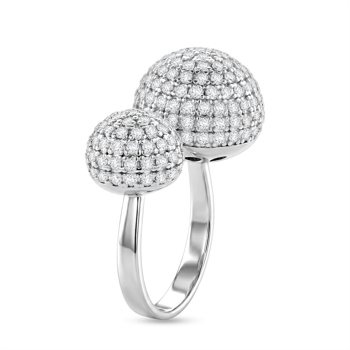 Weißer Zirkonia Ring Nickelfreies Messing, flexibel, Silberfarben, (Größe 18.00-20.00)