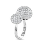 Weißer Zirkonia Ring Nickelfreies Messing, flexibel, Silberfarben, (Größe 18.00-20.00)