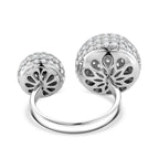 Weißer Zirkonia Ring Nickelfreies Messing, flexibel, Silberfarben, (Größe 18.00-20.00)