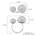 Weißer Zirkonia Ring Nickelfreies Messing, flexibel, Silberfarben, (Größe 18.00-20.00)