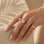 Weißer Zirkonia Ring Nickelfreies Messing, flexibel, Goldfarben, (Größe 18.00-20.00)