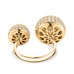 Weißer Zirkonia Ring Nickelfreies Messing, flexibel, Goldfarben, (Größe 18.00-20.00)