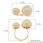 Weißer Zirkonia Ring Nickelfreies Messing, flexibel, Goldfarben, (Größe 18.00-20.00)