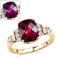 LUXURIANT DIAMOND - AAA Farbwechsel Granat, Lab Grown Diamant Ring 417 Gold (Größe 18.00) ca. 3,99 ct