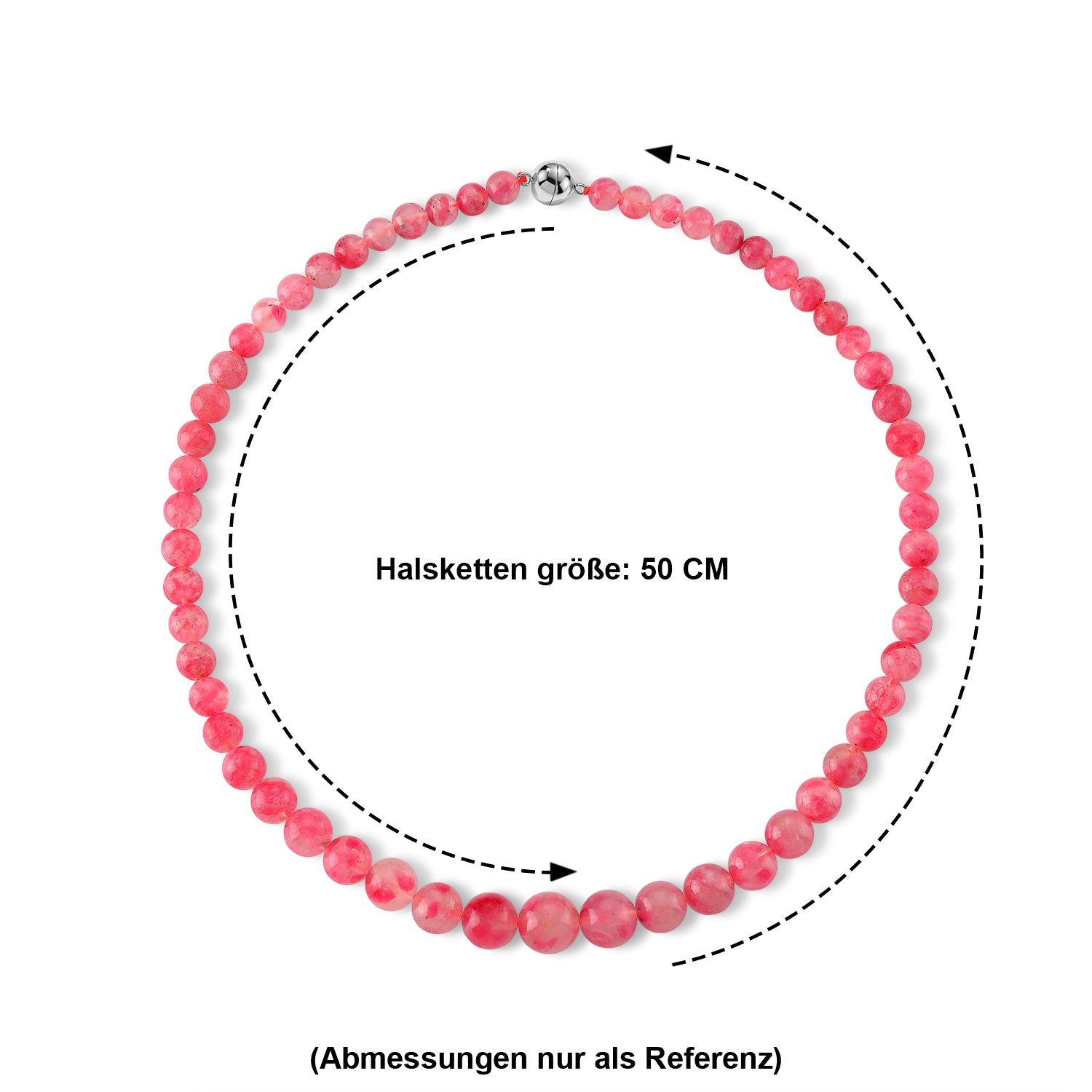 D'Joy Sakura Rhodochrosit Halskette ca. 50 cm 316L Edelstahl ca. 300.00 ct