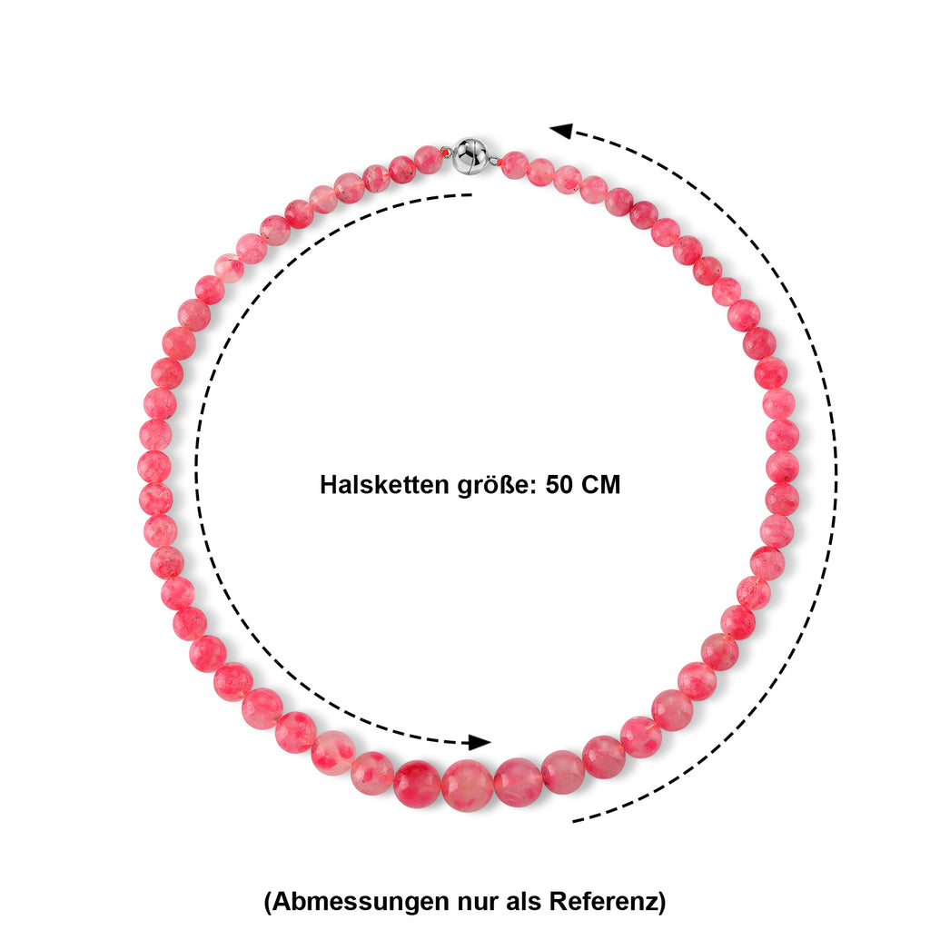 D'Joy Sakura Rhodochrosit Halskette ca. 50 cm 316L Edelstahl ca. 300.00 ct