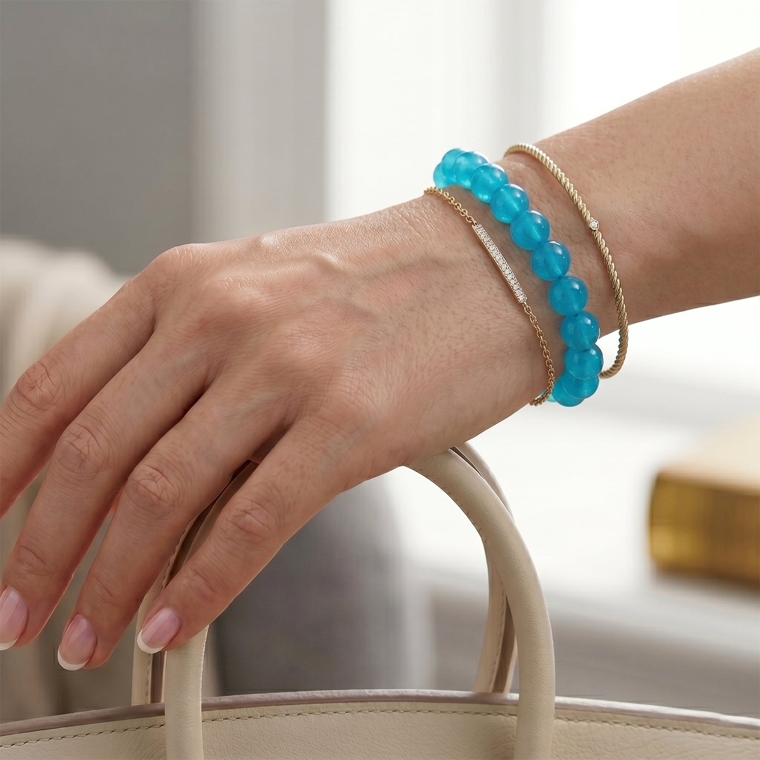 AAAA Amazonit Armband 18 cm ca. 110,00 ct.